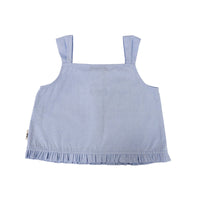Girl Ruffled Sleeveless Top - Light Blue - SG2301010B