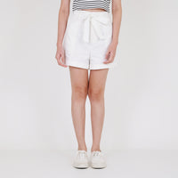 Women Elastic Waist Shorts - Off White - SW2204457E