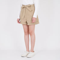 Women Elastic Waist Shorts - Khaki - SW2204457B