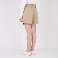 Women Elastic Waist Shorts - Khaki - SW2204457B