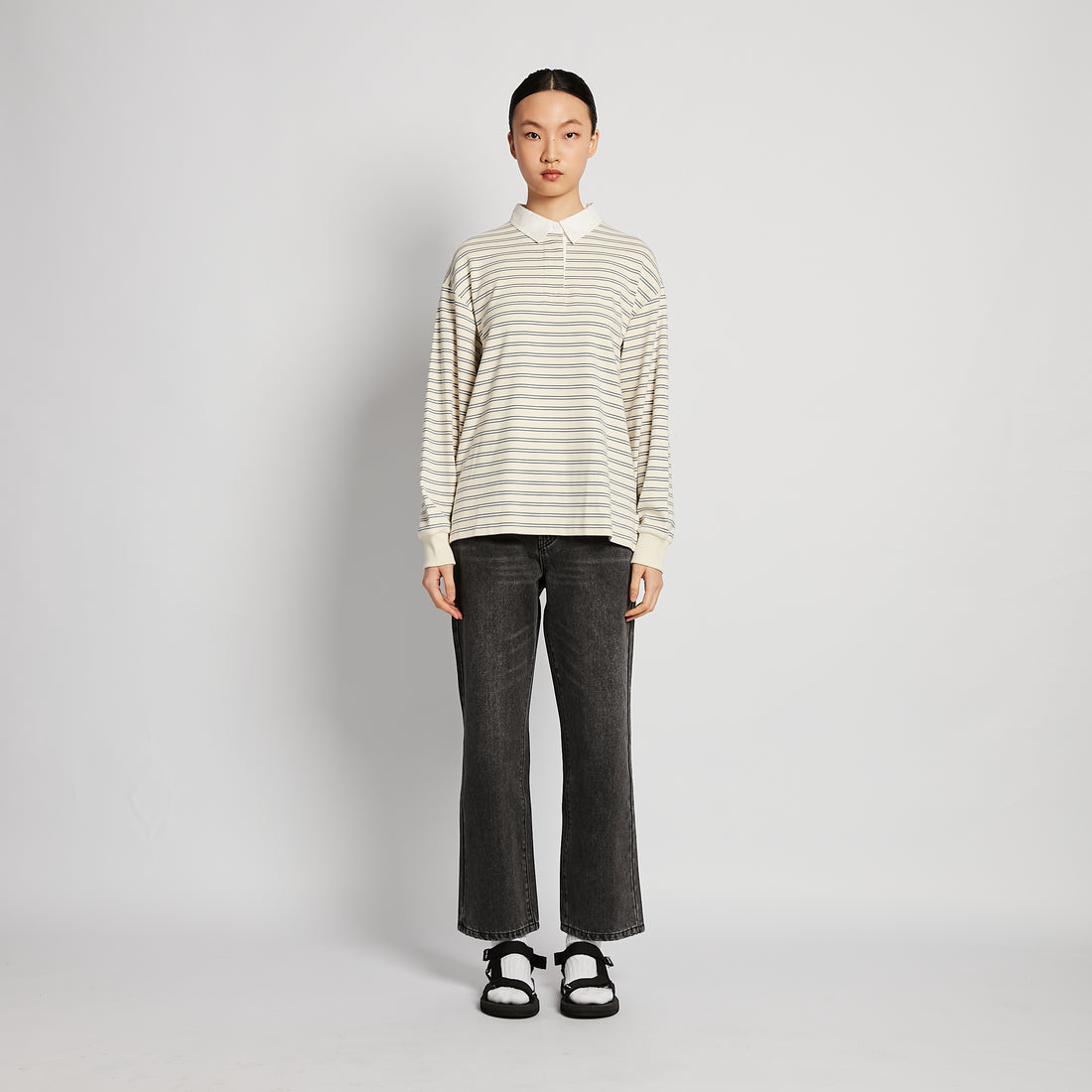 Women Straight Cut Jeans - Black - SW2512224C