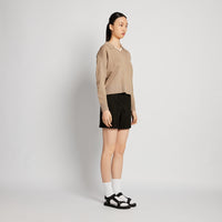 Women Suede Short Pants - Black - SW2512222C