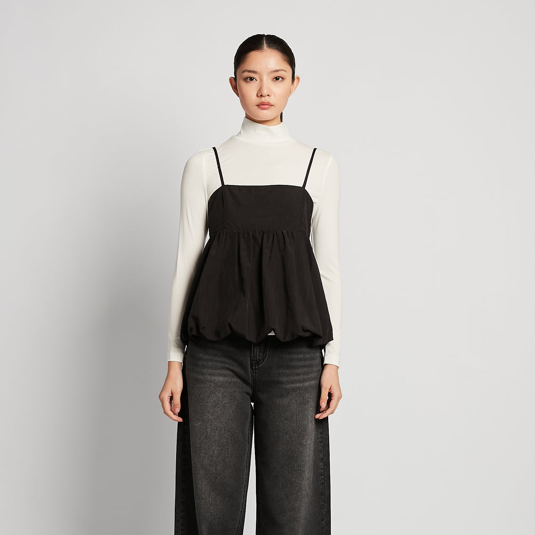 Women Puffer Top - Black - SW2511246A