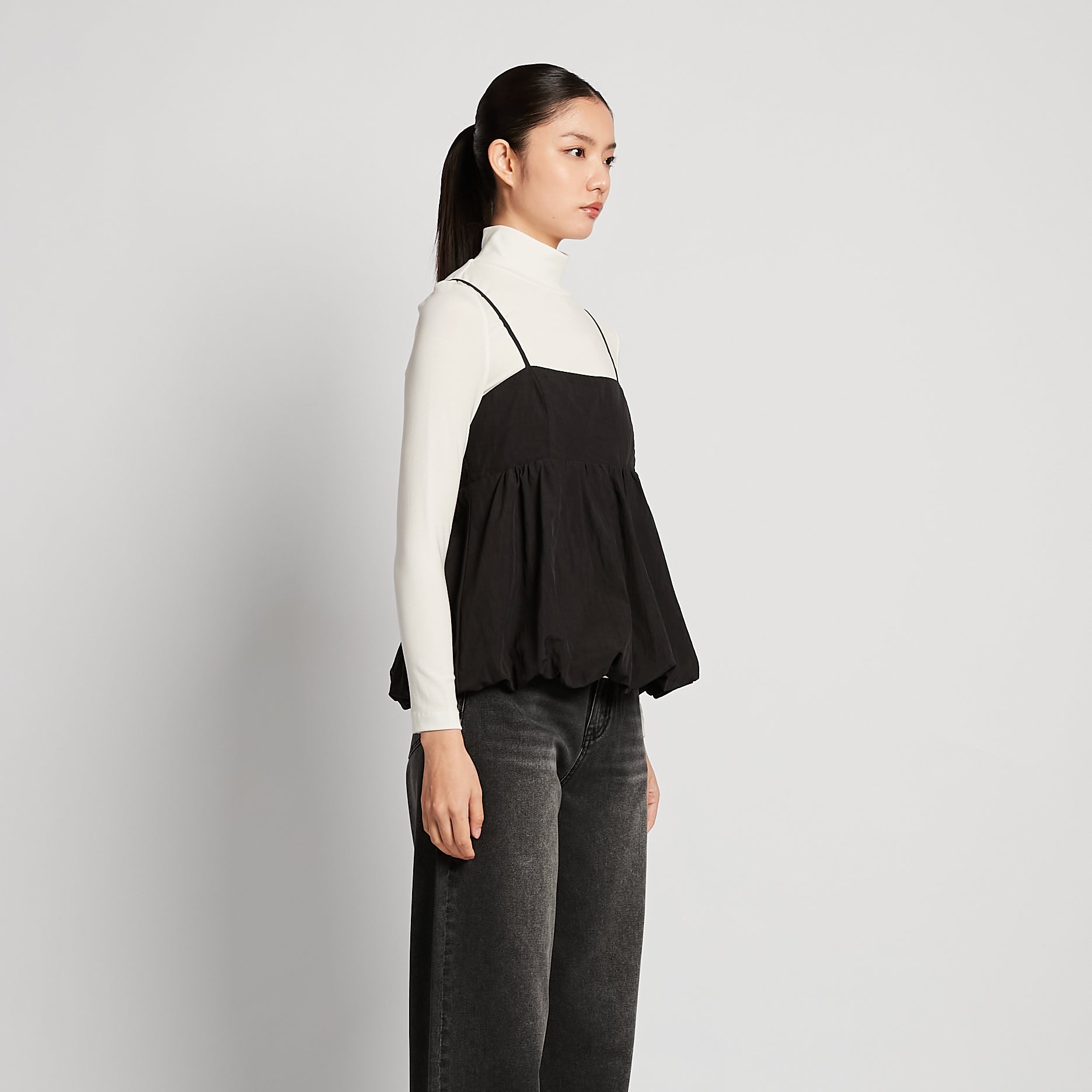 7dayz women puffer top - black - sw2511246a