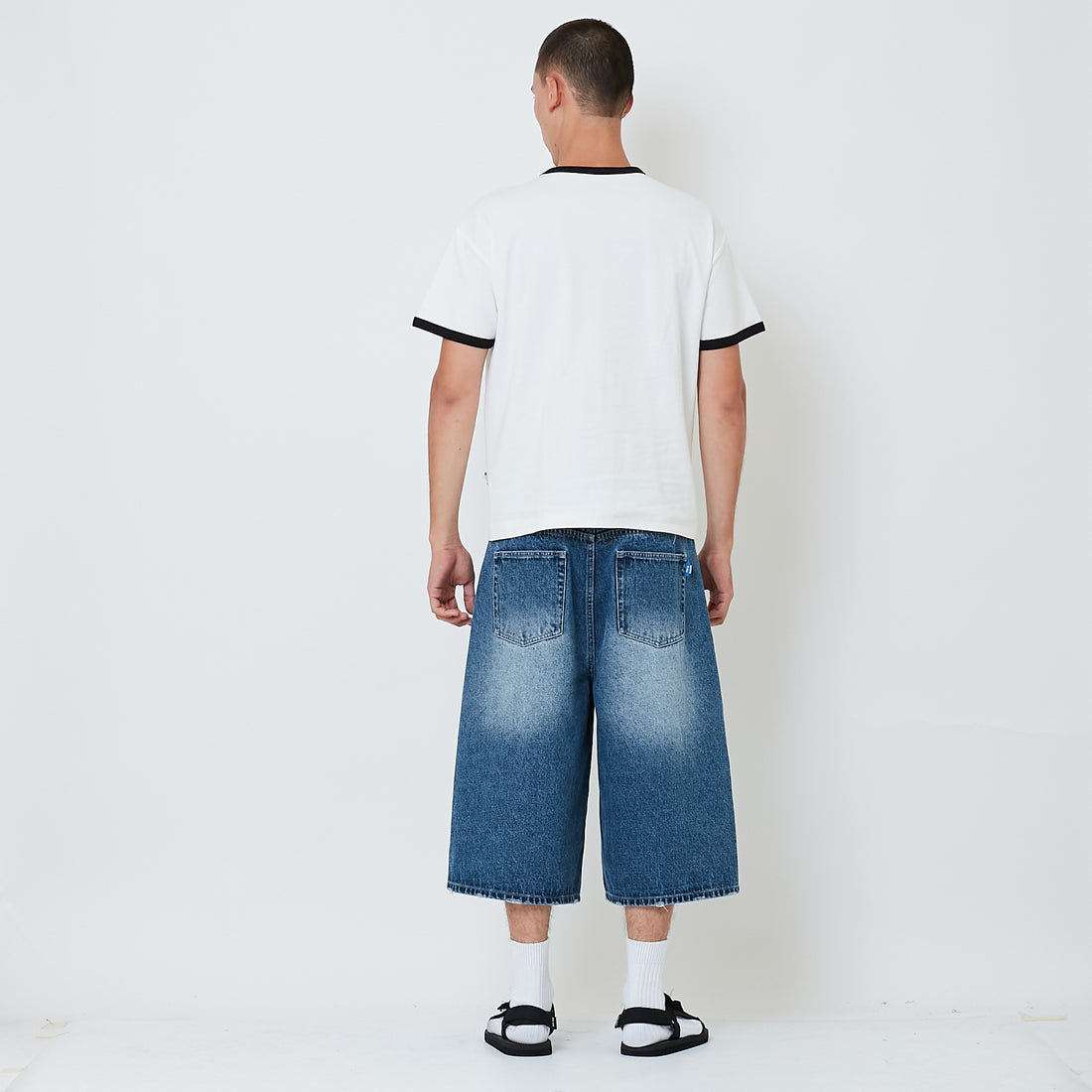 Men Quarter Length Jorts - Light Blue - SM2603060A