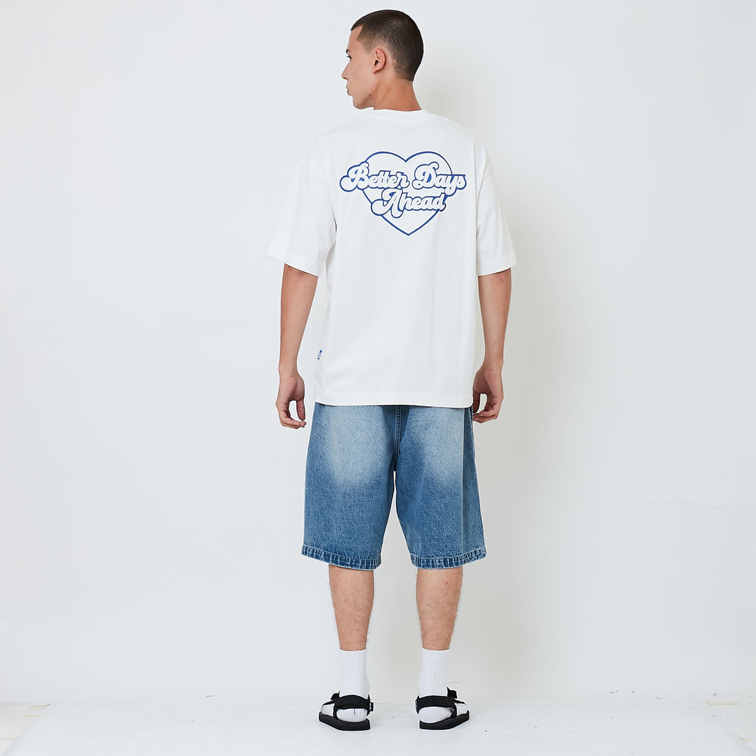 Men Pleated Jorts - Light Blue - SM2605103A