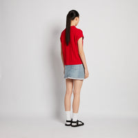 Women Stretch Denim Skirt - Light Blue - SW2512221A