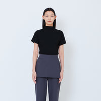 Women Side Gather Top - Black - SW2603070D