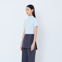 Women Side Gather Top - Light Blue - SW2603070B