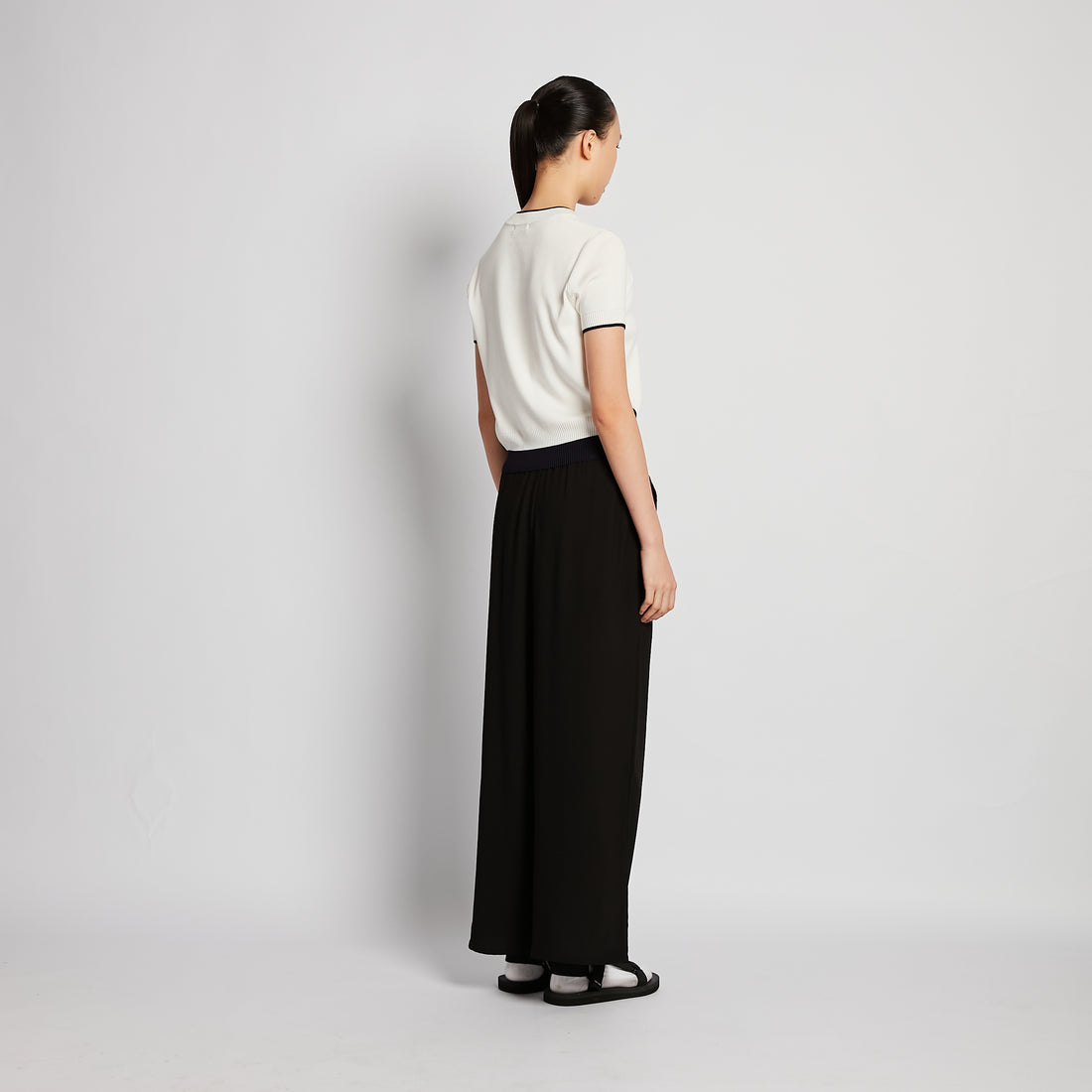 Women Wide-Leg Long Pants - Black - SW2509245B