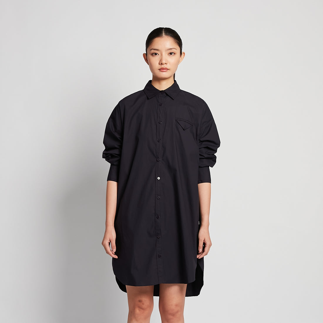 Women Shirt Dress - Navy - SW2511196B