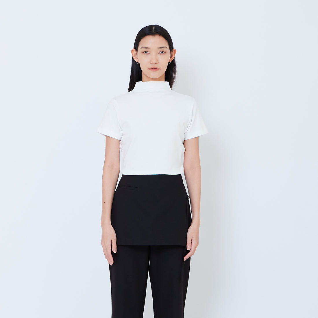 Women Side Gather Top - Off White - SW2603070A