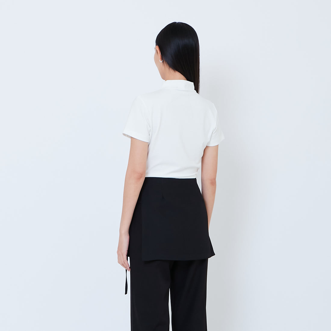 Women Side Gather Top - Off White - SW2603070A