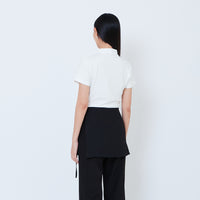 Women Side Gather Top - Off White - SW2603070A