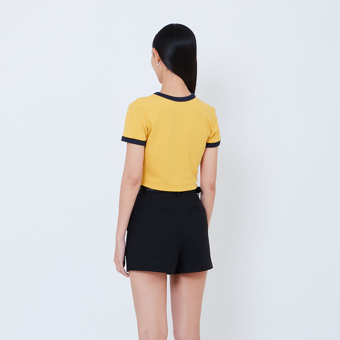 Women Graphic Cropped Top - Yellow - SW2603069C