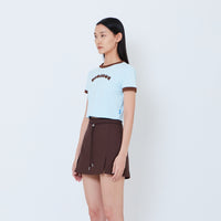 Women Graphic Cropped Top - Light Blue - SW2603069B