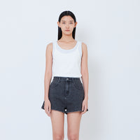 Women Double Layered Tank Top - Off White - SW2603068A