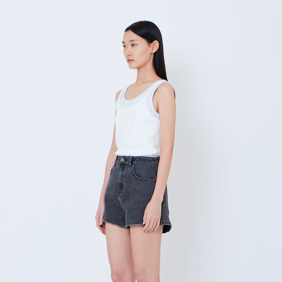 Women Double Layered Tank Top - Off White - SW2603068A