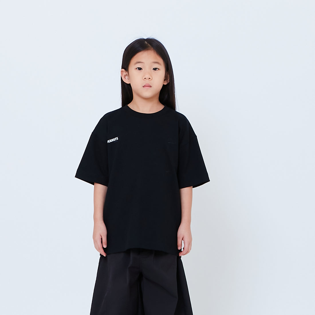 Peanuts Kids Embroidery Tee - Black - PK2605002D