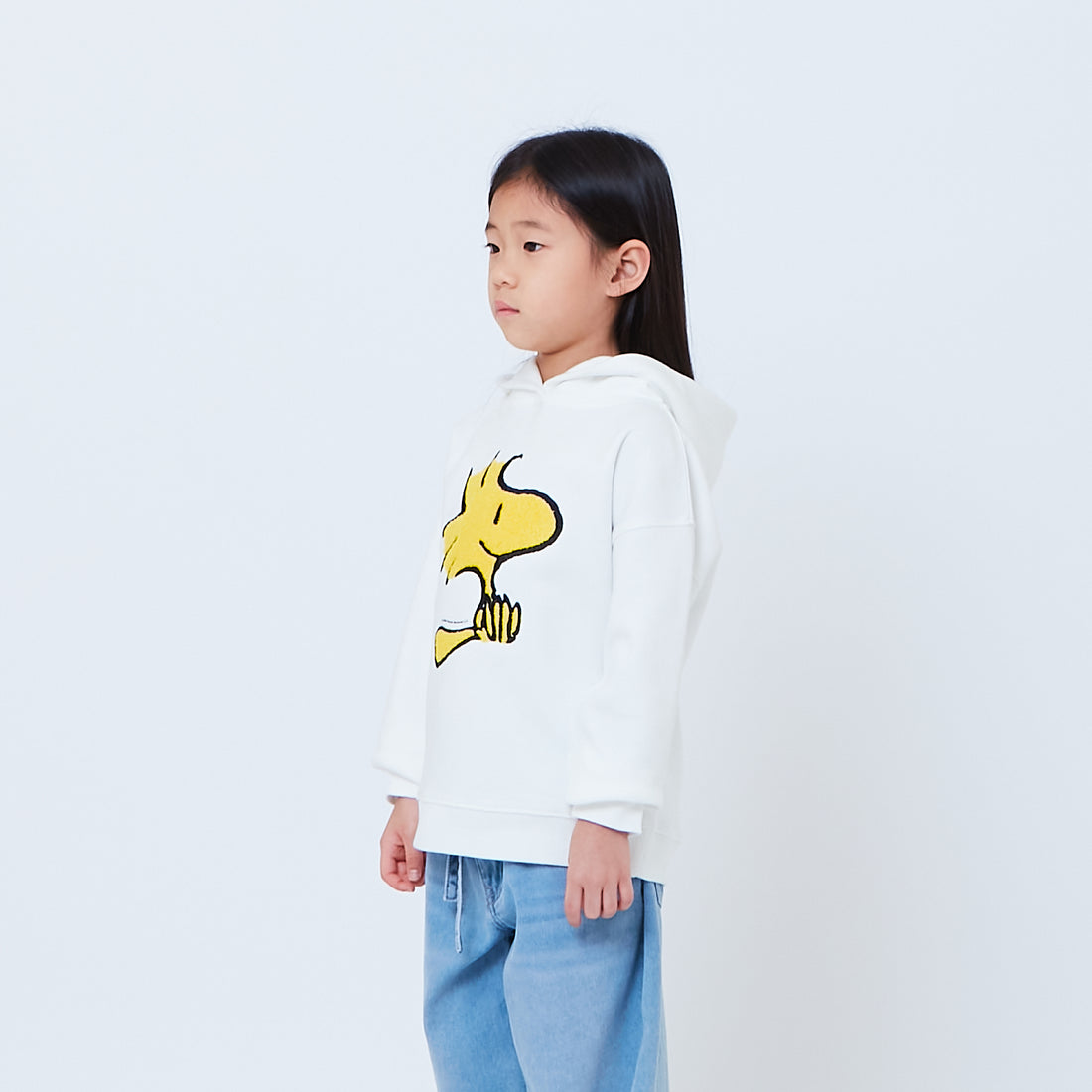 Peanuts Kids Embroidery Oversized Hoodie - Off White - PK2605009A