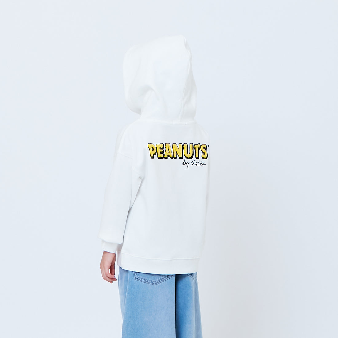Peanuts Kids Embroidery Oversized Hoodie - Off White - PK2605009A