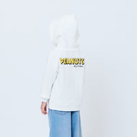 Peanuts Kids Embroidery Oversized Hoodie - Off White - PK2605009A