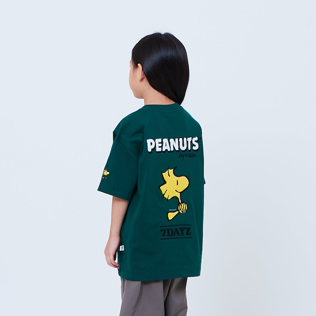 Peanuts Kids Embroidery Tee - Green - PK2605007B