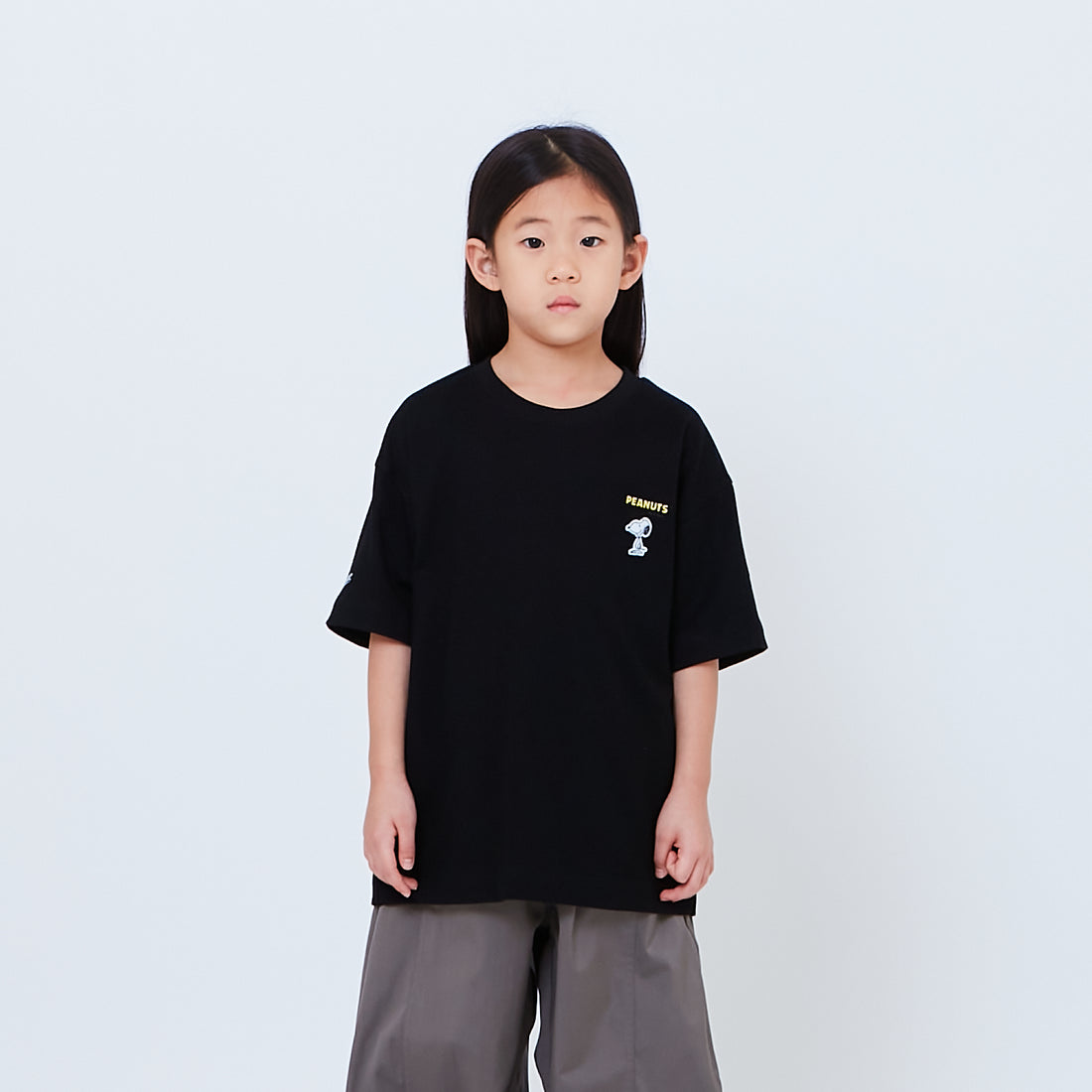 Peanuts Kids Embroidery Tee - Black - PK2605007D