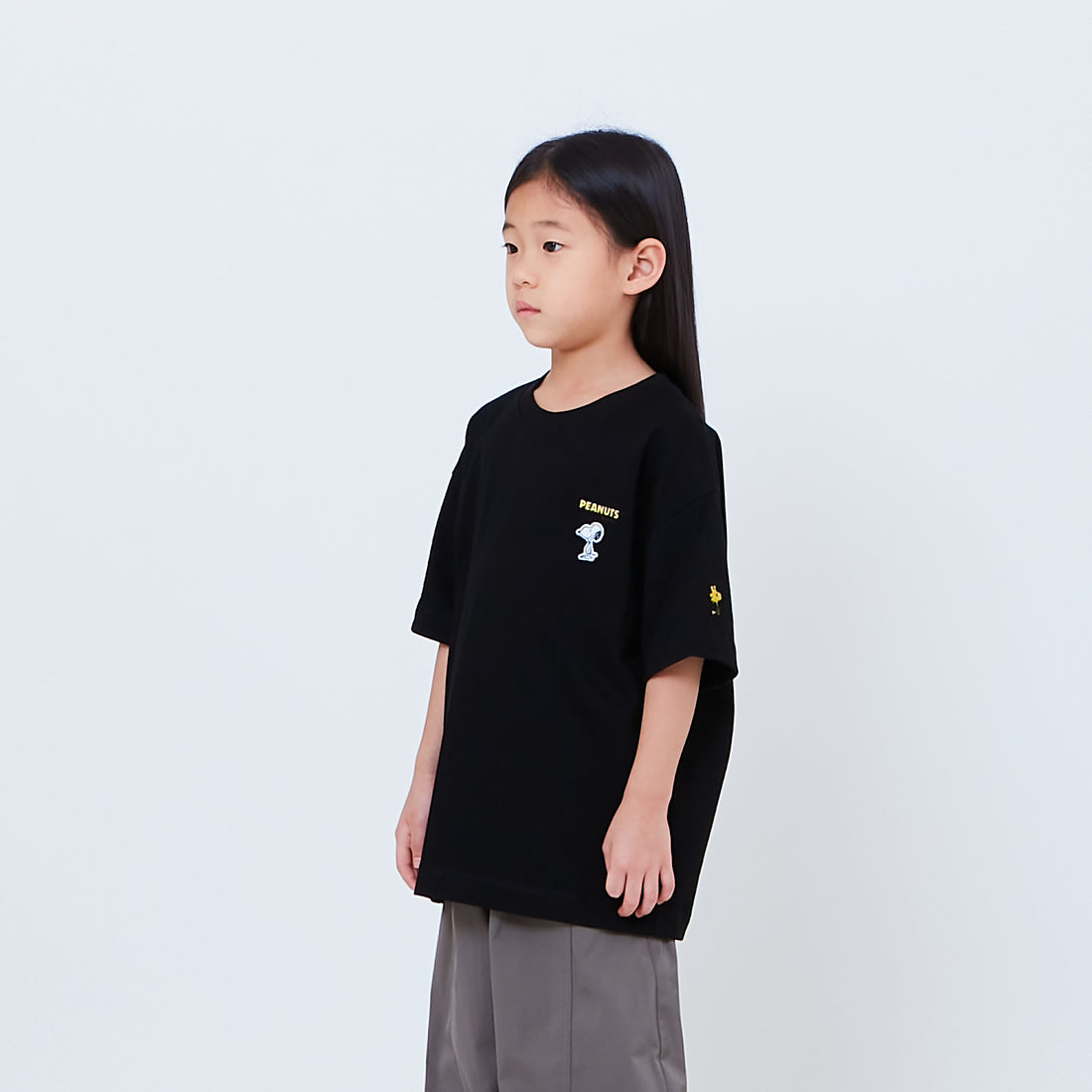 Peanuts Kids Embroidery Tee - Black - PK2605007D
