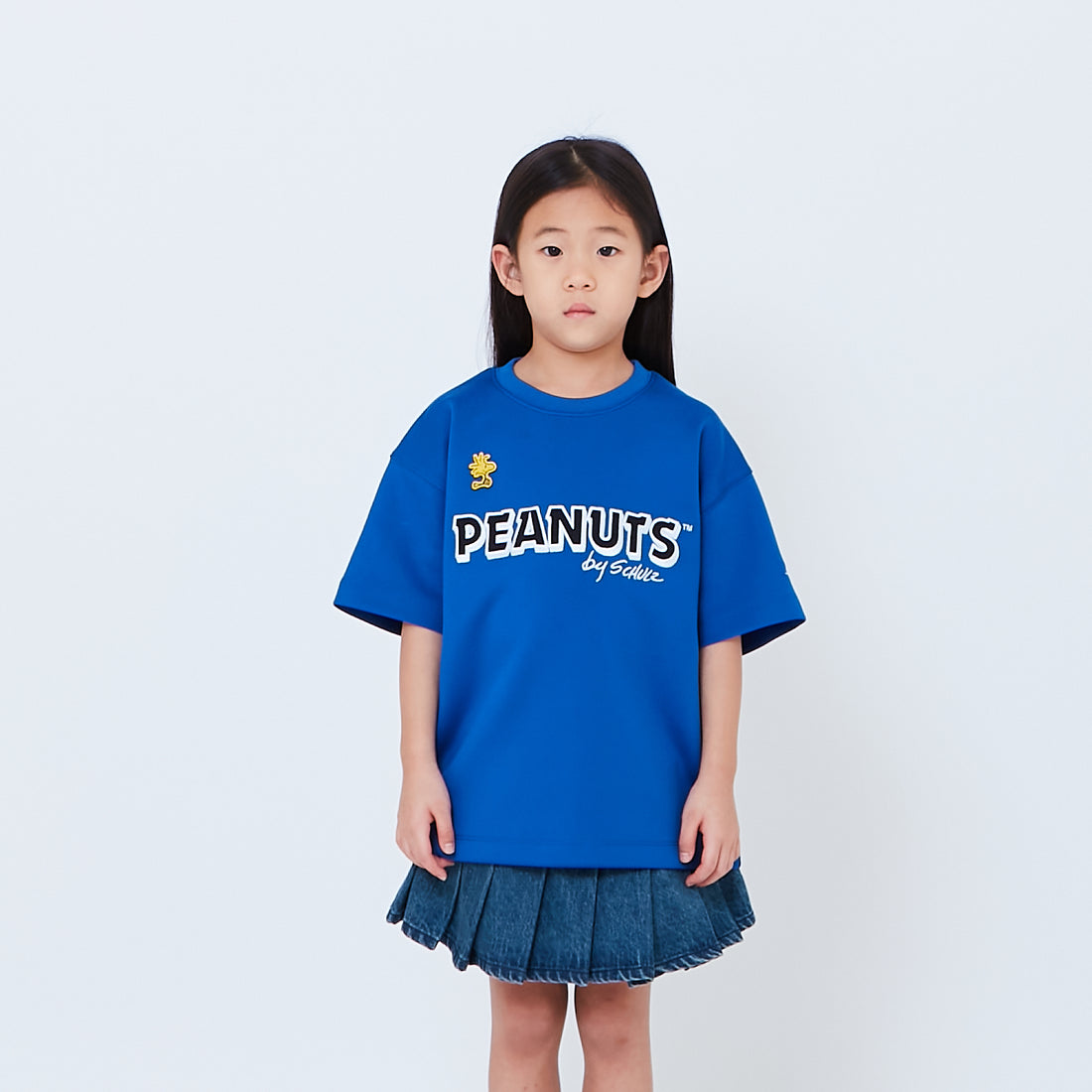 Peanuts Kids Printed Oversized Jersey Tee - Blue - PK2605003B