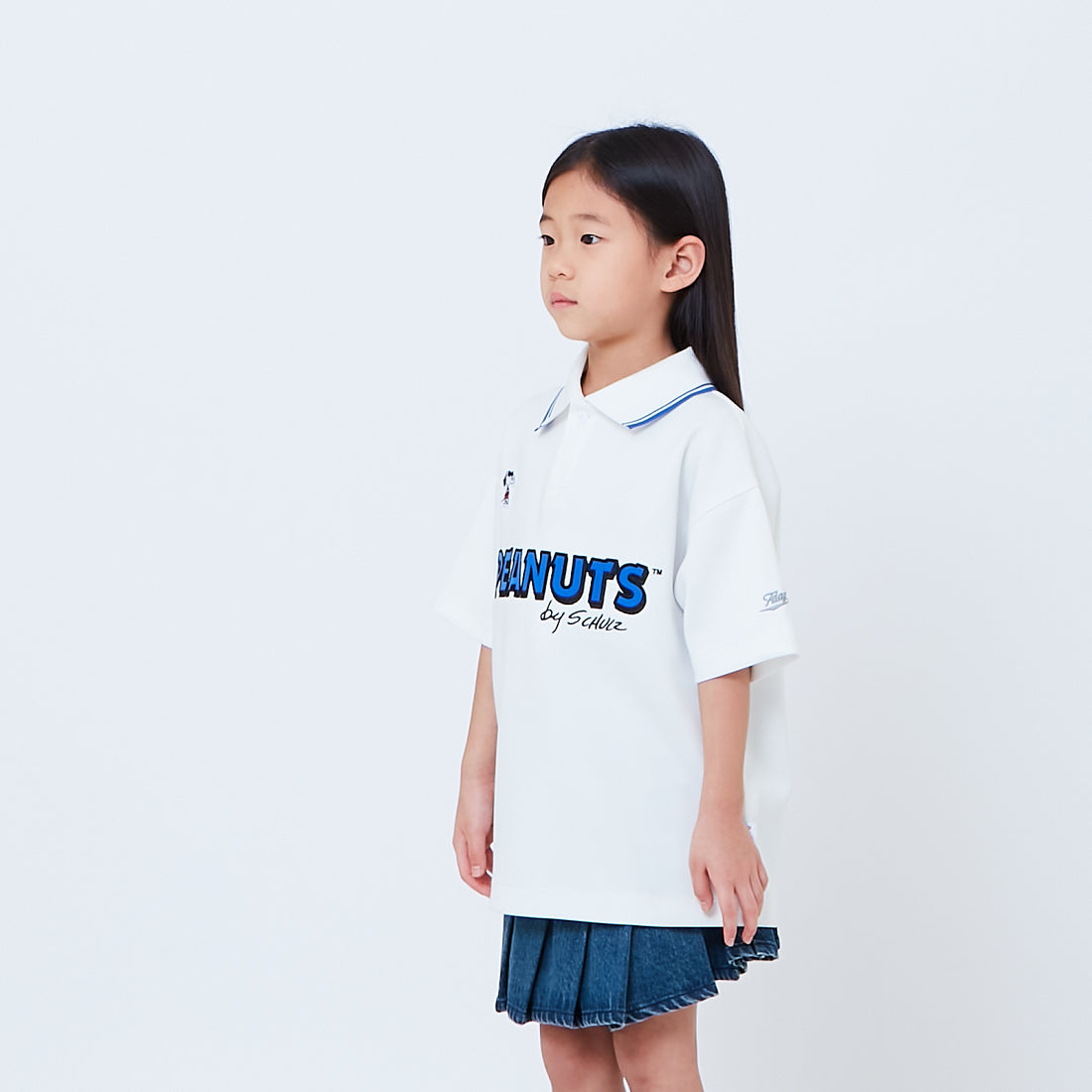 Peanuts Kids Printed Oversized Jersey Polo Tee - Off White - PK2605004A