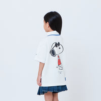 Peanuts Kids Printed Oversized Jersey Polo Tee - Off White - PK2605004A