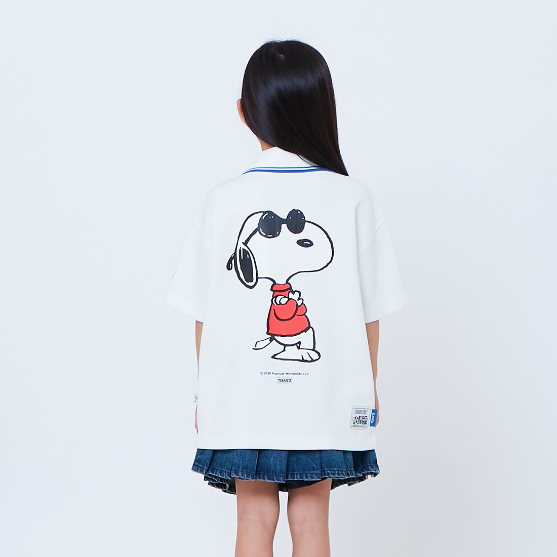 Peanuts Kids Printed Oversized Jersey Polo Tee - Off White - PK2605004A