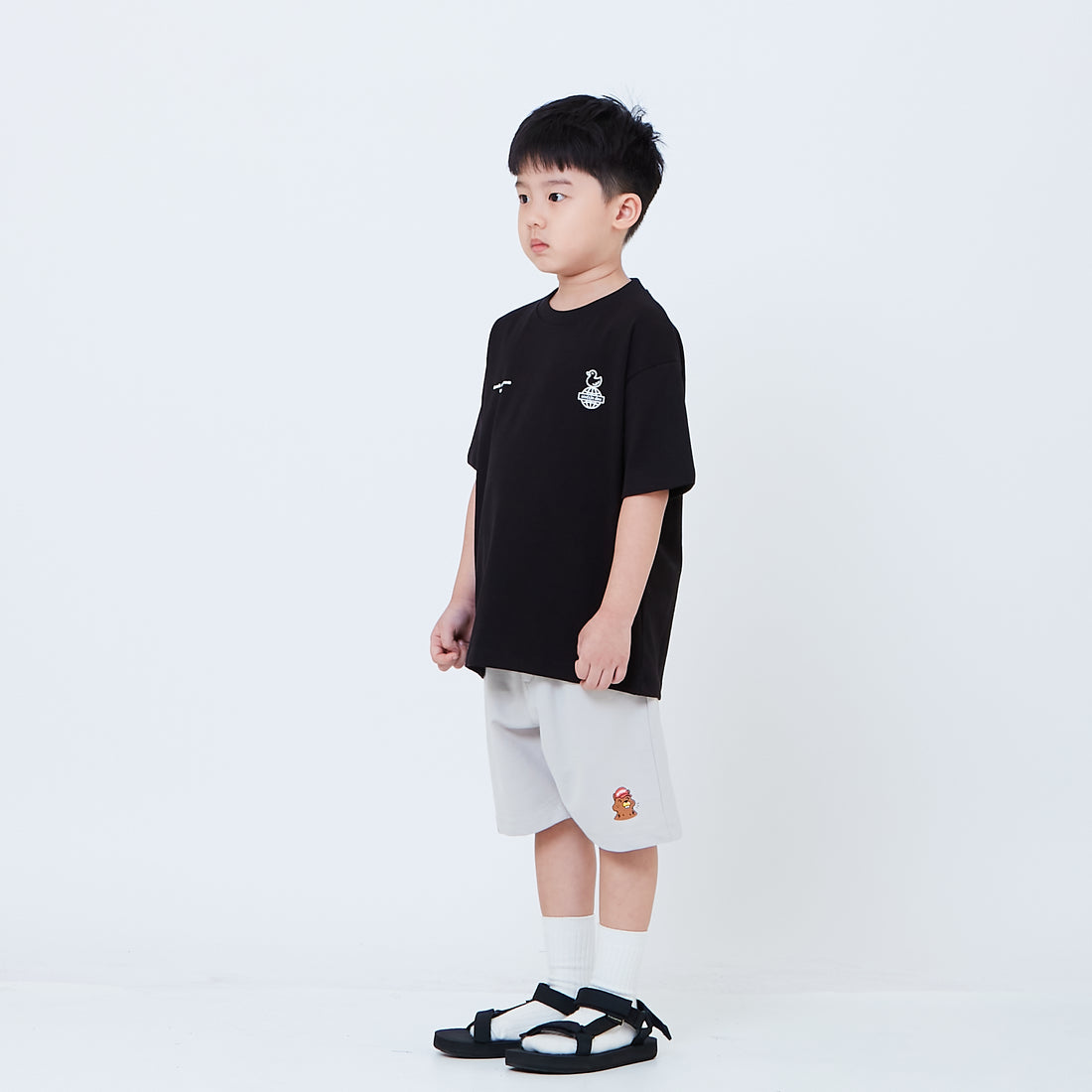 Boy Printed Sweat-Shorts - Light Grey - SB2604073A