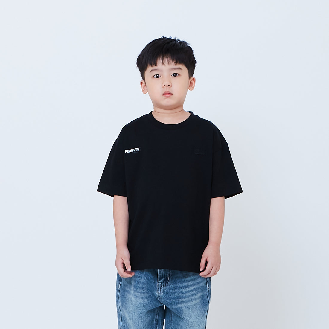 Peanuts Kids Embroidery Tee - Black - PK2605002D
