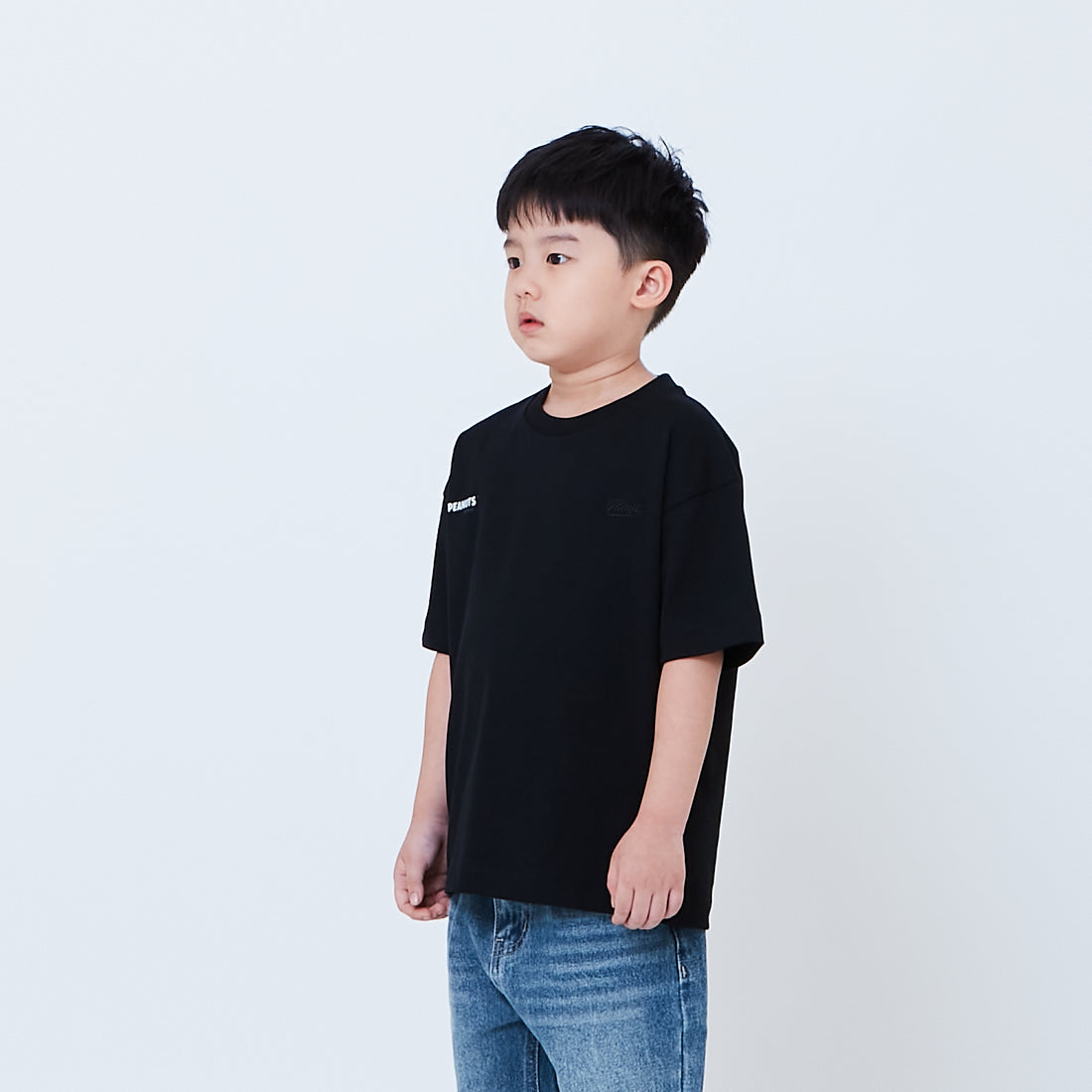 Peanuts Kids Embroidery Tee - Black - PK2605002D
