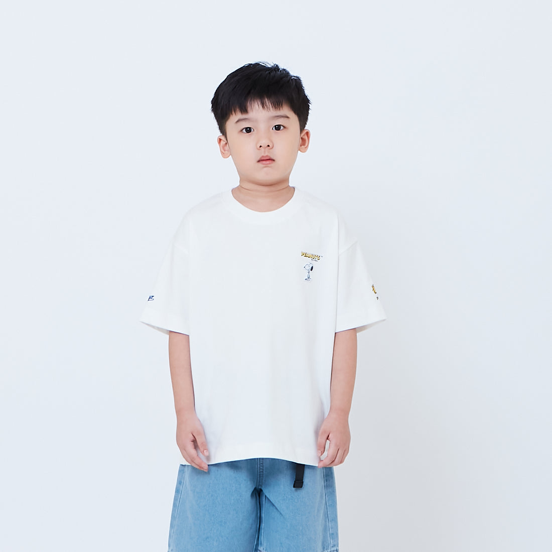 Peanuts Kids Embroidery Tee - Off White - PK2605007A