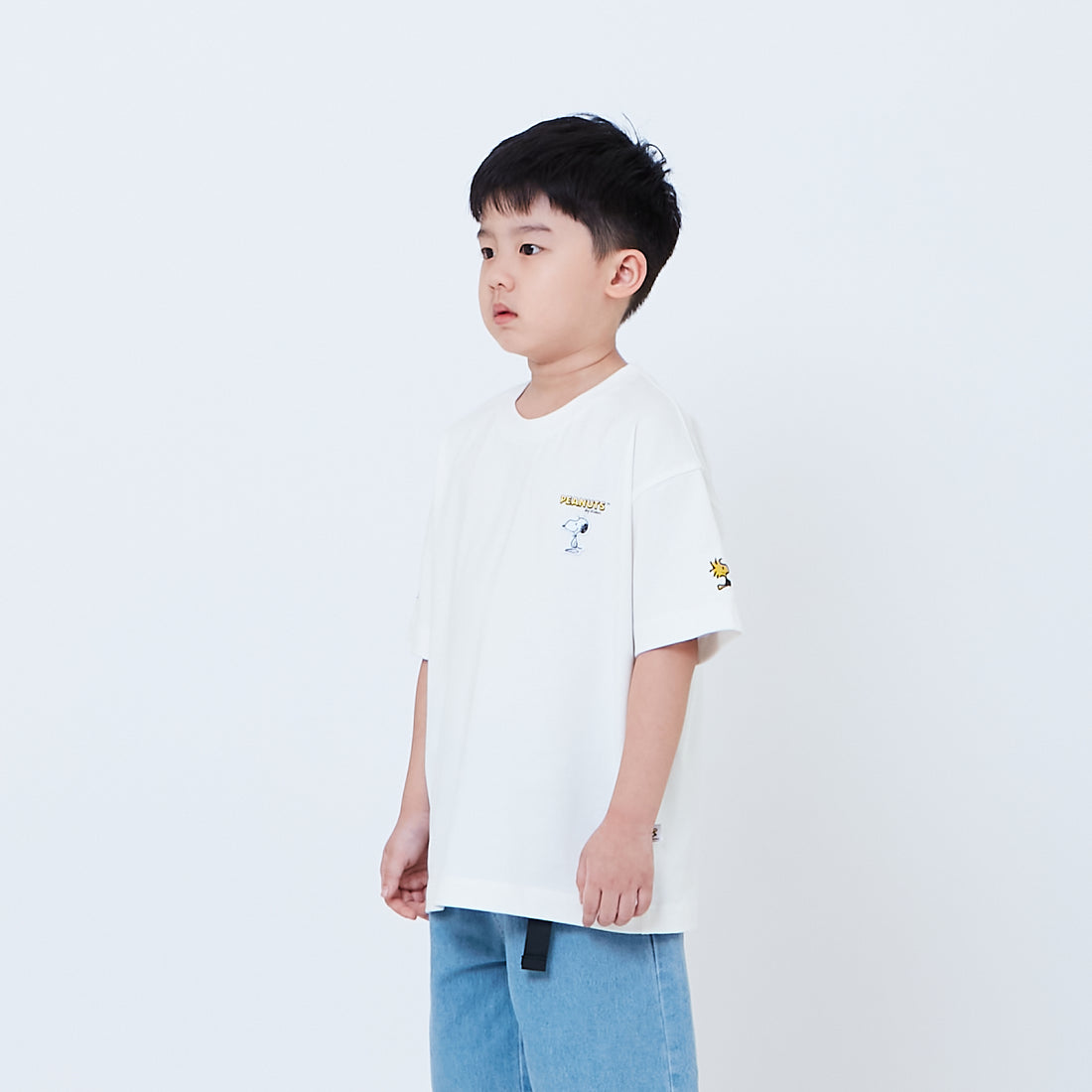Peanuts Kids Embroidery Tee - Off White - PK2605007A