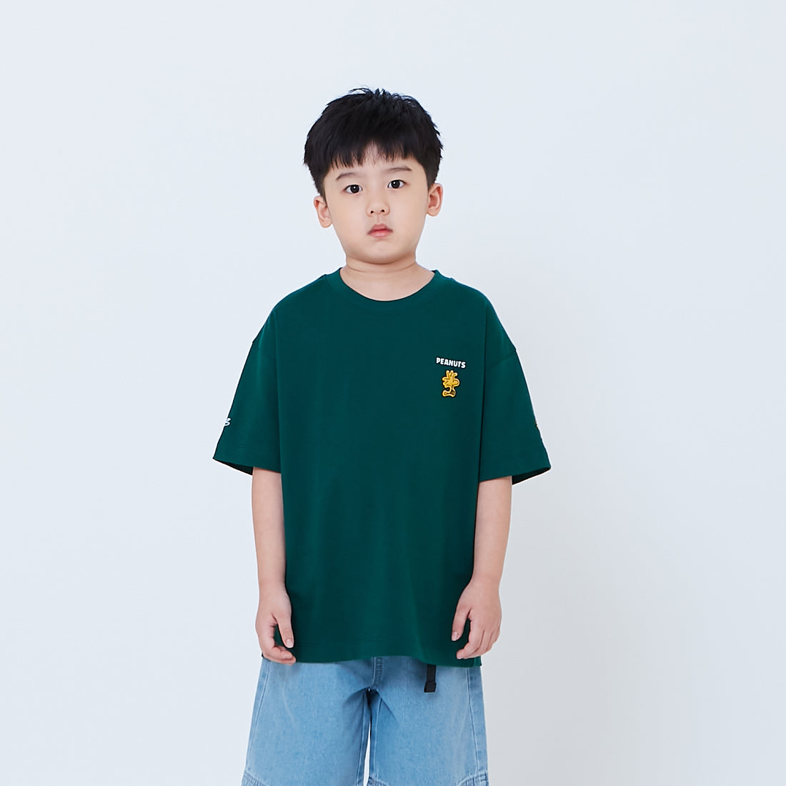 Peanuts Kids Embroidery Tee - Green - PK2605007B
