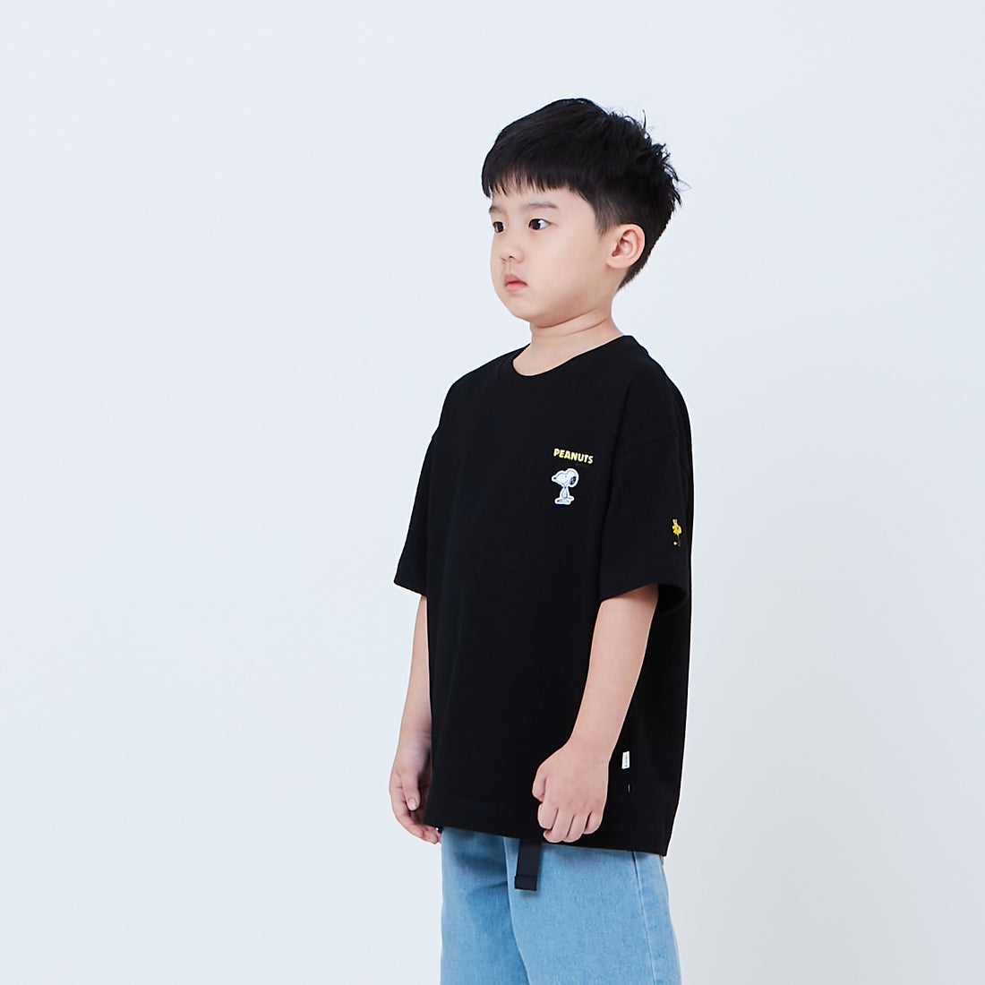 Peanuts Kids Embroidery Tee - Black - PK2605007D