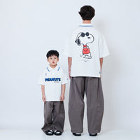Peanuts Gender Neutral Printed Oversized Jersey Polo Tee - Off White - PU2605004A