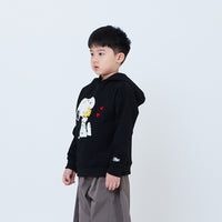 Peanuts Kids Embroidery Oversized Hoodie - Black - PK2605009B