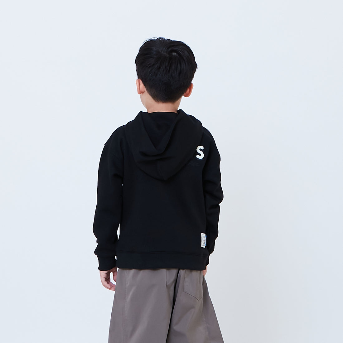 Peanuts Kids Embroidery Oversized Hoodie - Black - PK2605009B