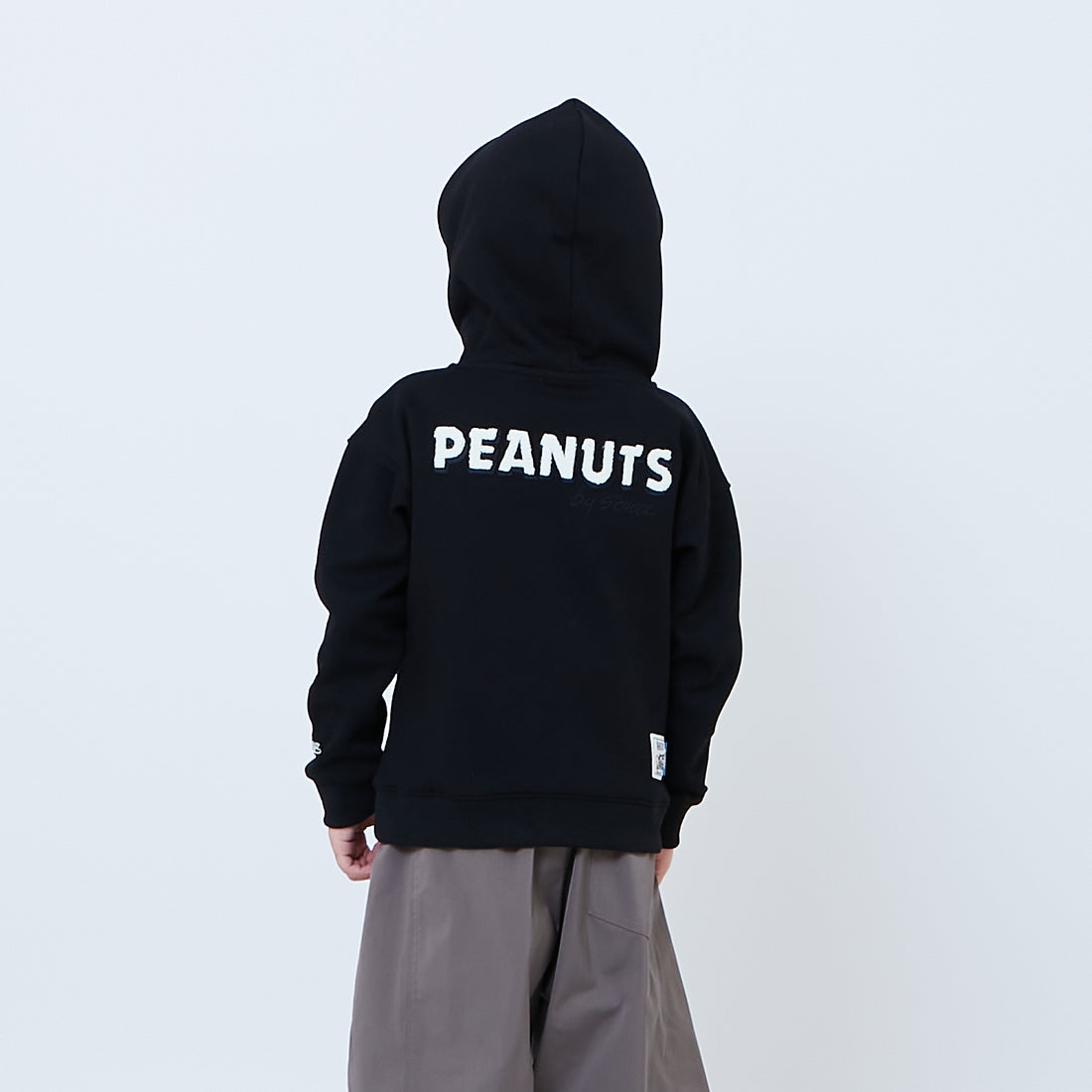 Peanuts Kids Embroidery Oversized Hoodie - Black - PK2605009B