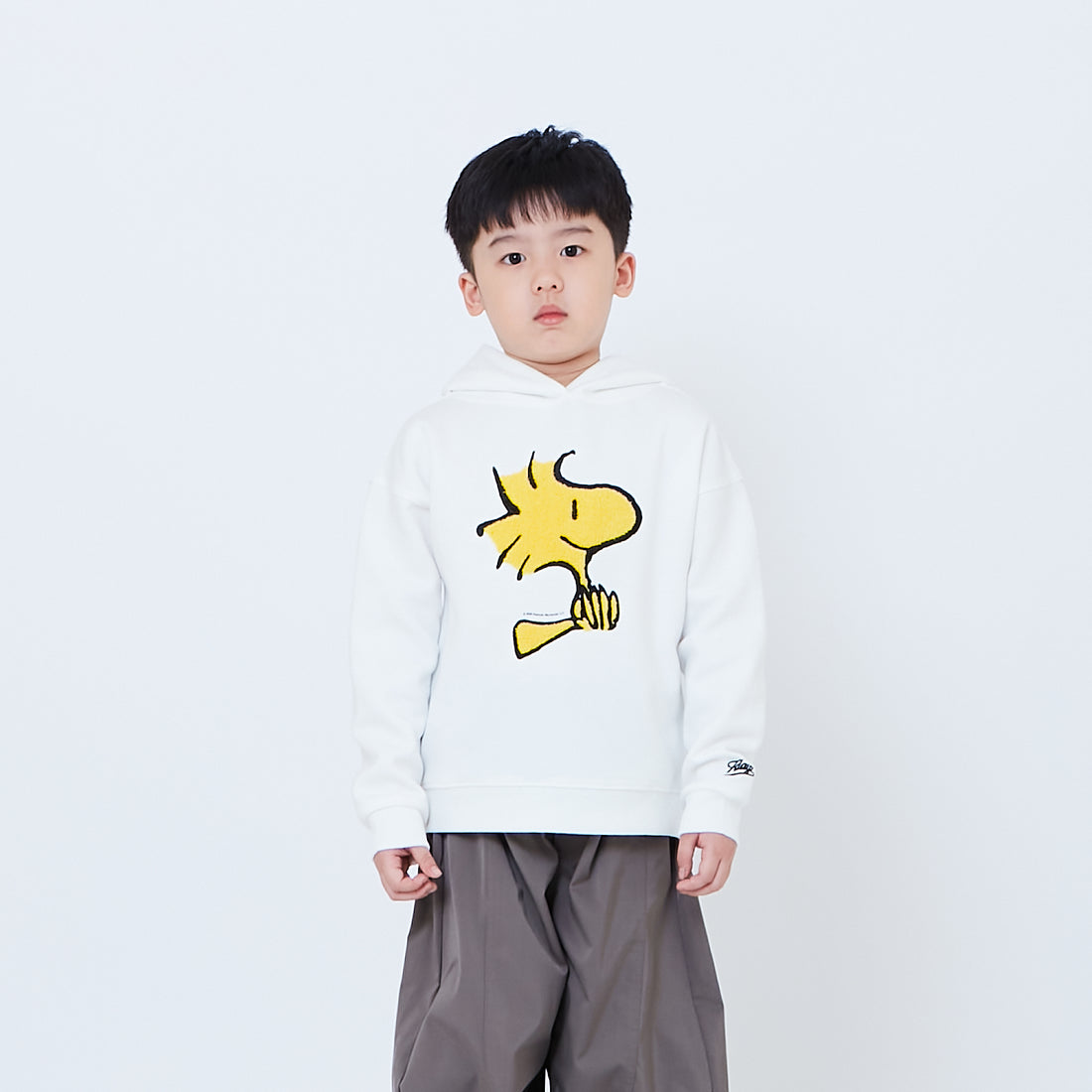 Peanuts Kids Embroidery Oversized Hoodie - Off White - PK2605009A