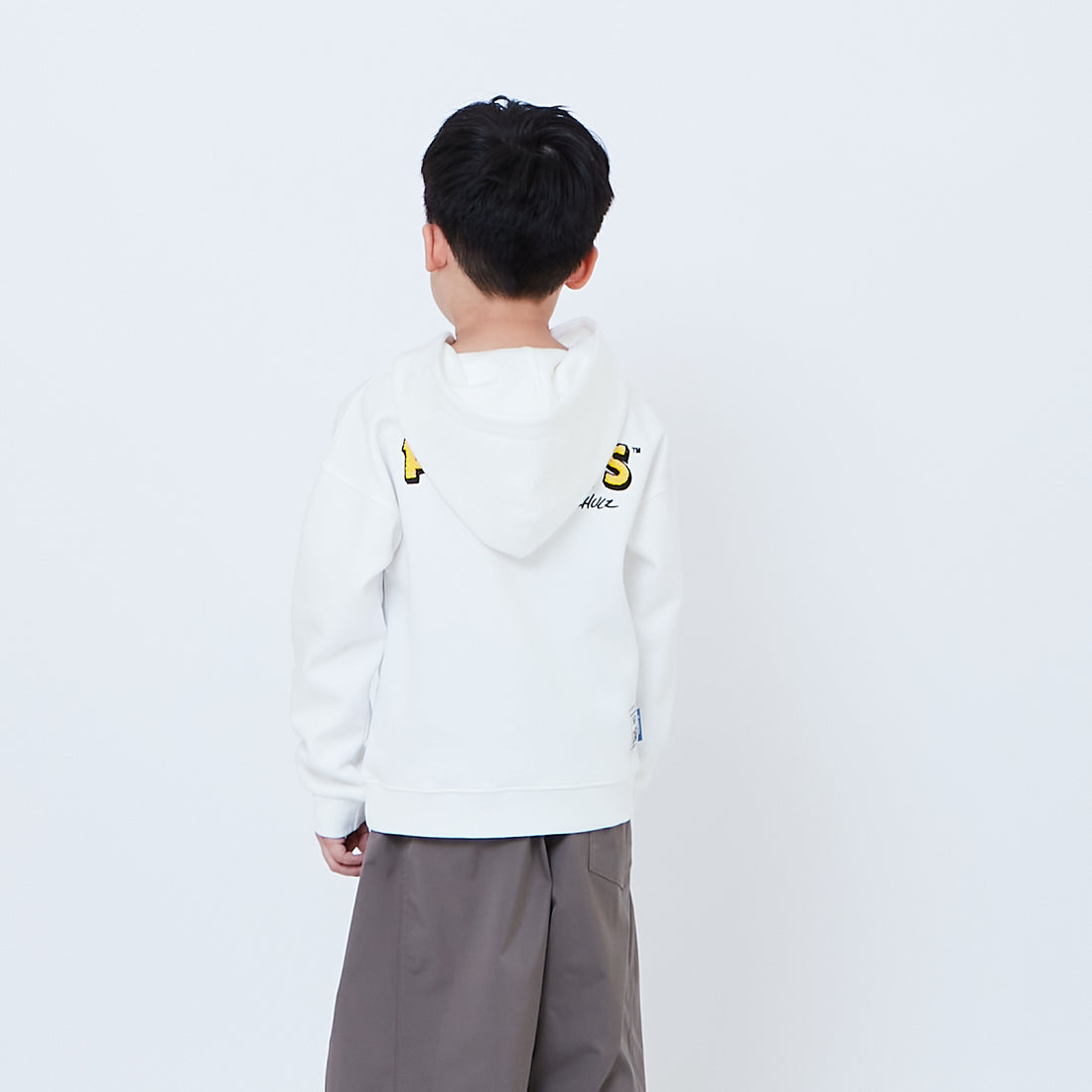 Peanuts Kids Embroidery Oversized Hoodie - Off White - PK2605009A