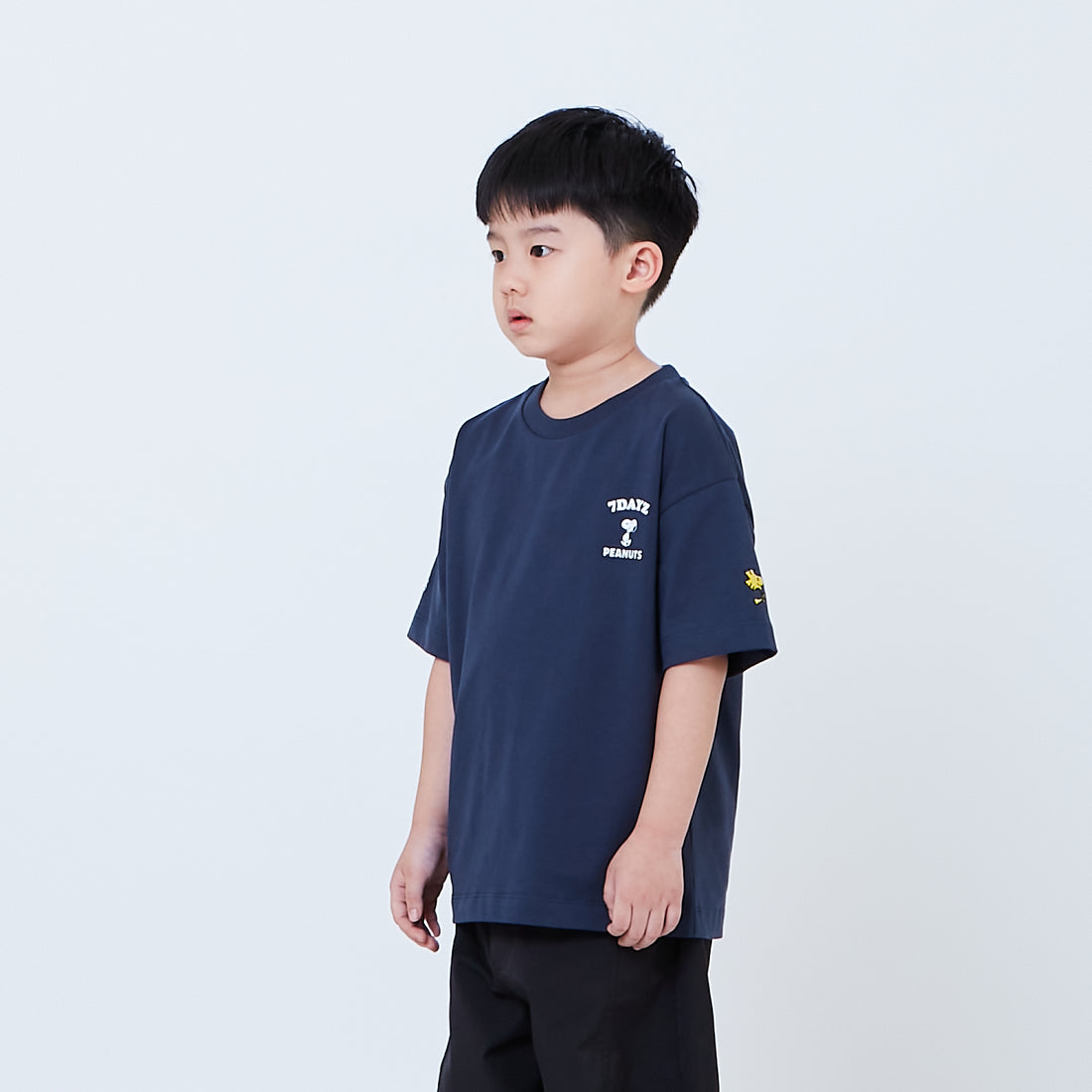 Peanuts Kids Embroidery Tee - Navy - PK2605006B