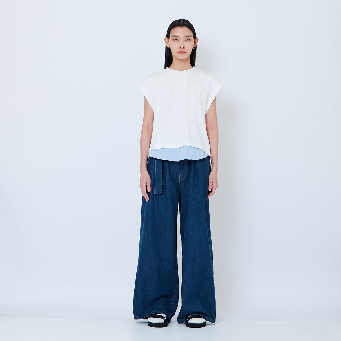 Women Mid-Rise Barrel Jeans - Blue - SW2602054A