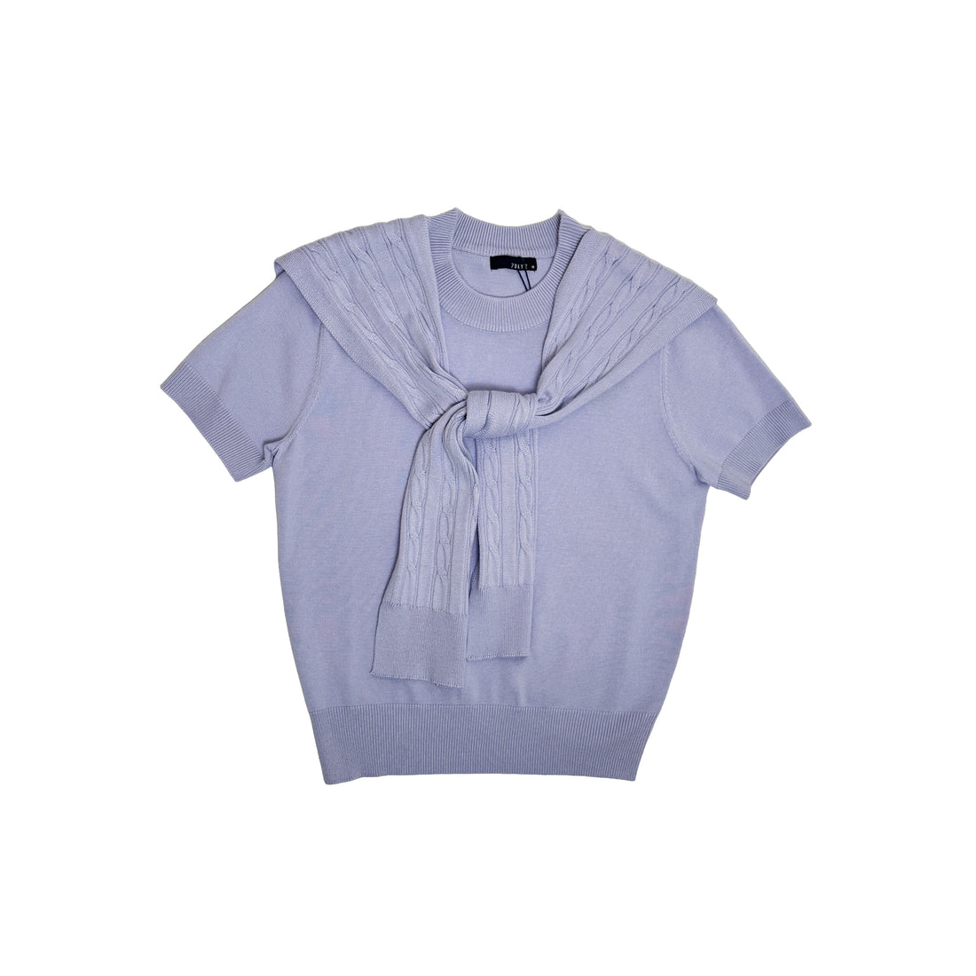 Women 2-in-1 Cable Knit Top - Purple - SW2605108A