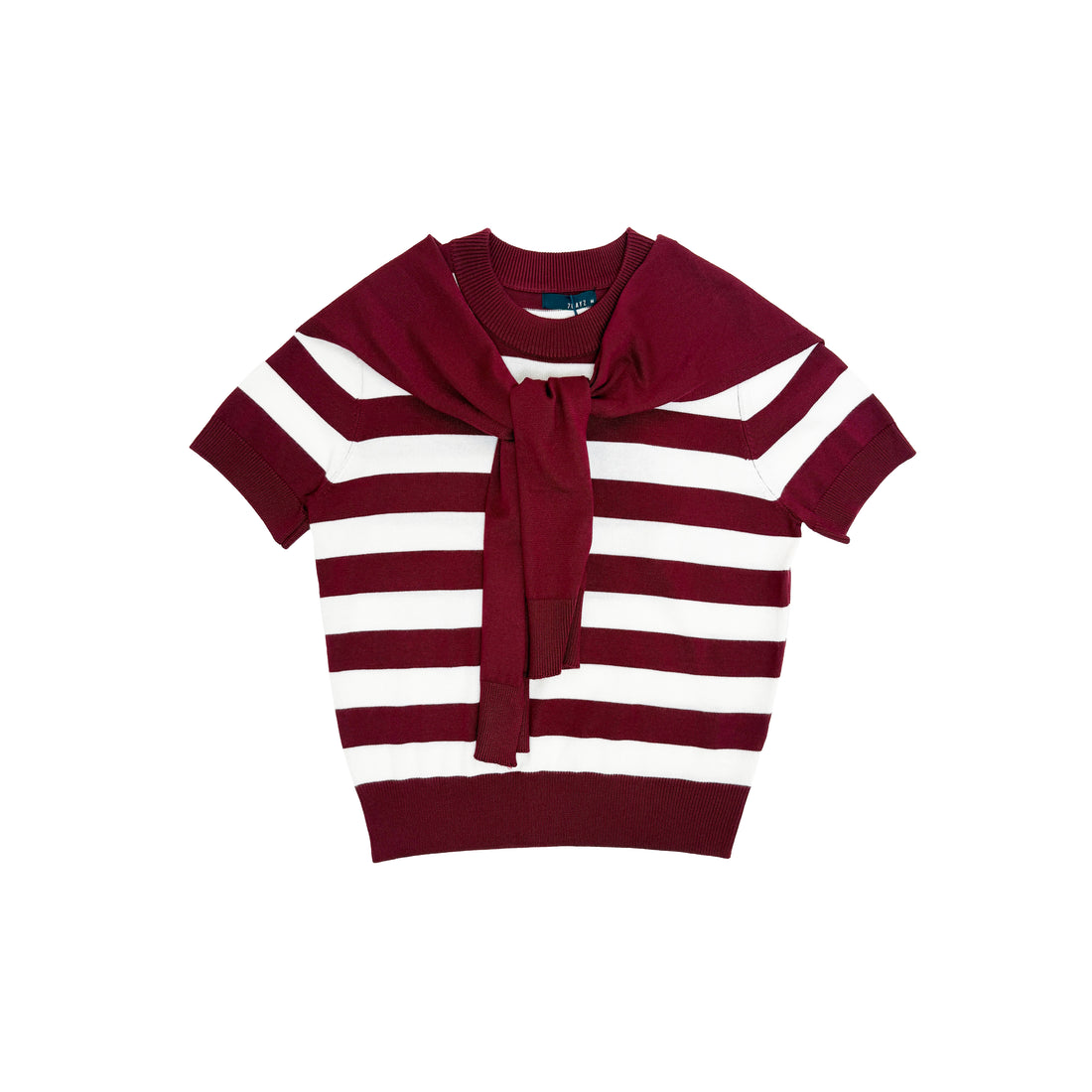 Women Striped 2-in-1 Knit Top - Maroon - SW2605109A